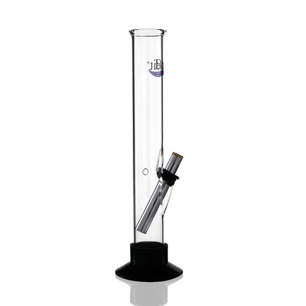 Large Tube 33cm Glass Bong - Clear Blaze it left side