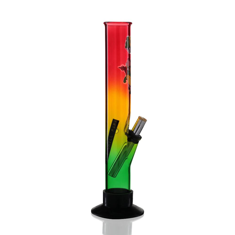 Large Tube 33cm Glass Bong - Bong Chill Park ACAB Rasta right