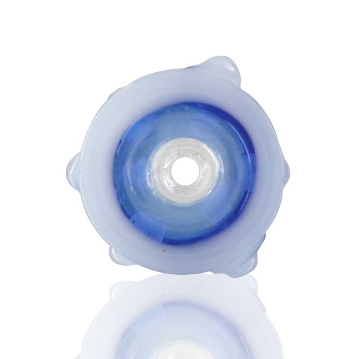 Lucky Goat - Glass Cone Piece (Bowl) 14mm Male - Blue/White Bubble top