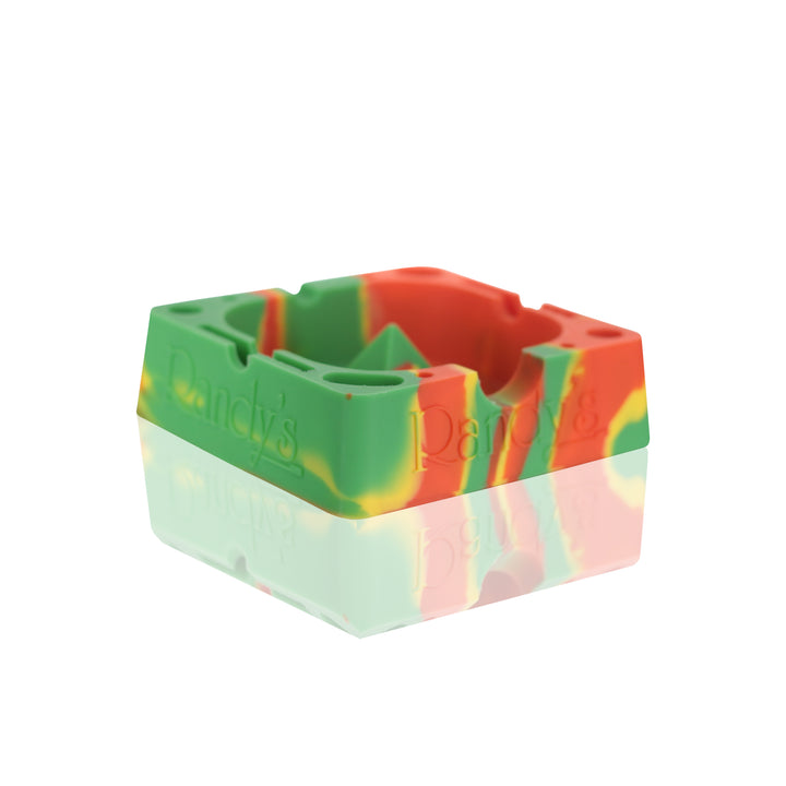 Randy's - 18cm Square Silicone Ash tray - Marbled Rasta