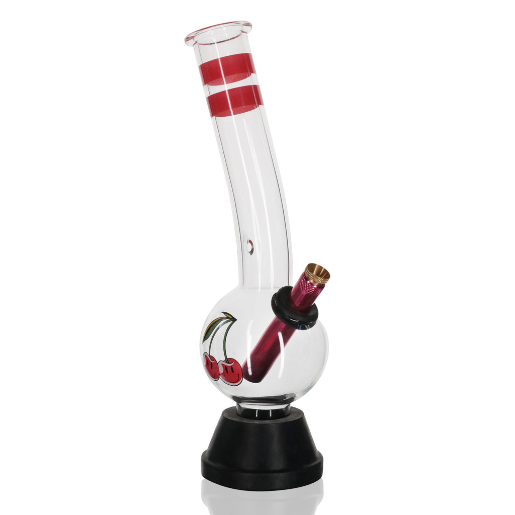 Tall Bubble 29cm Glass Bong - Cherry Bomb side