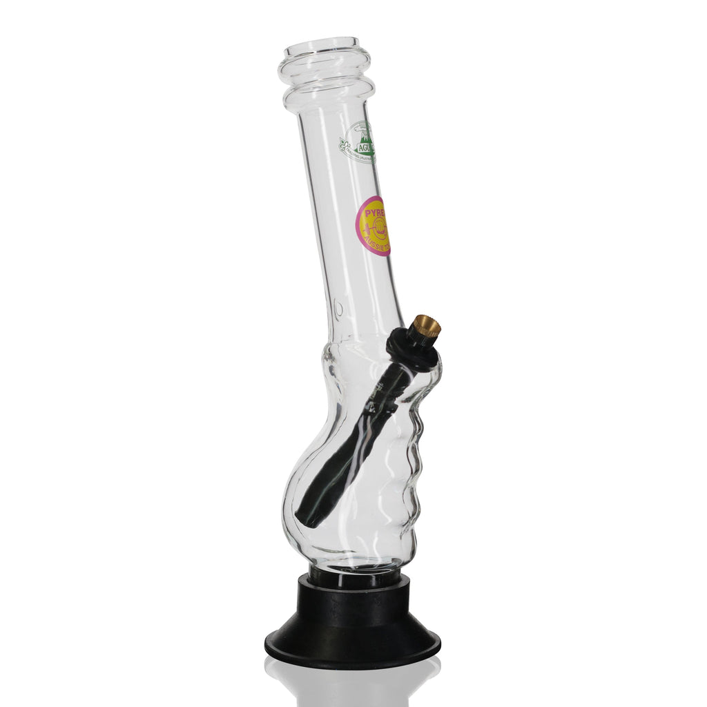 Agung - 33cm Tall Glass Gripper Bong - Black