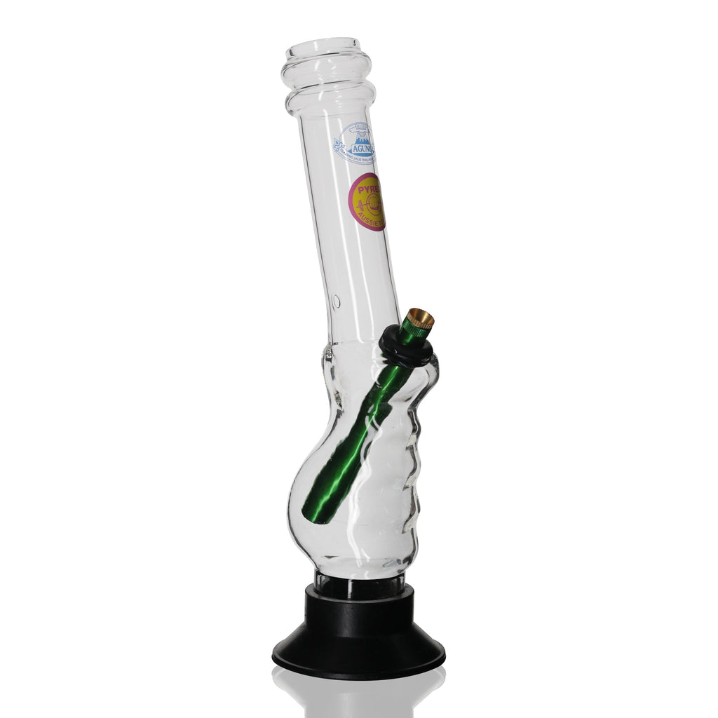 Agung - 33cm Tall Glass Gripper Bong - Green