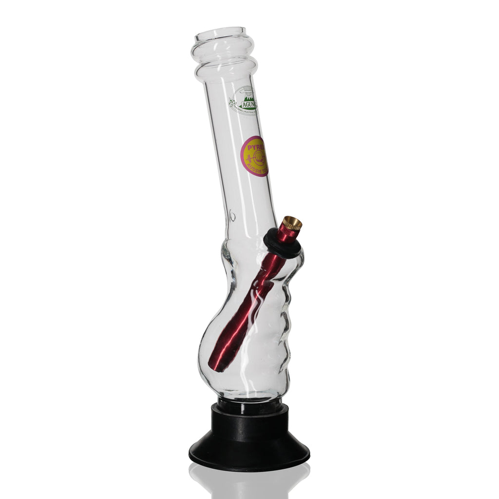 Agung - 33cm Tall Glass Gripper Bong - Red