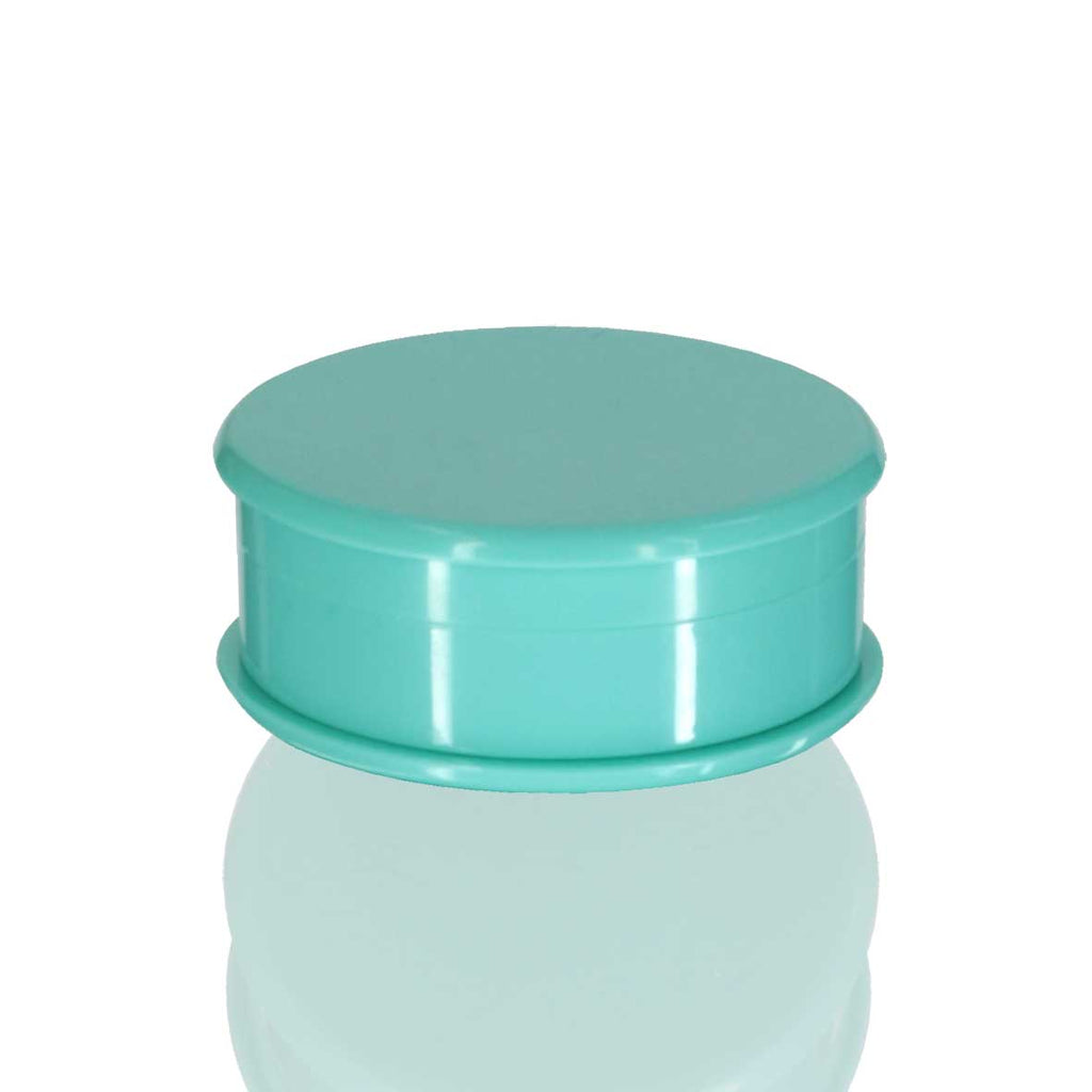 Plastic Herb Grinder Round - Teal closed