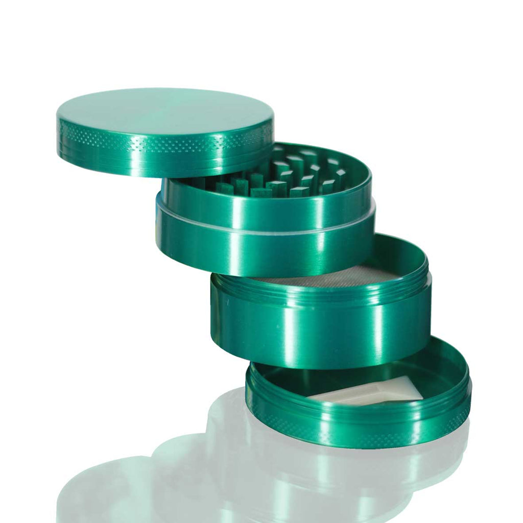 Round Metal Weed and Herb Grinder - Aqua