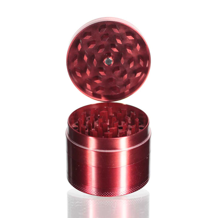 Round Metal Weed and Herb Grinder - Red