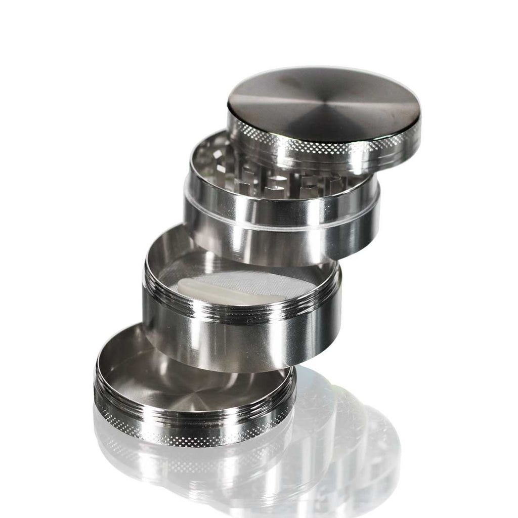 Round Metal Weed and Herb Grinder - Silver