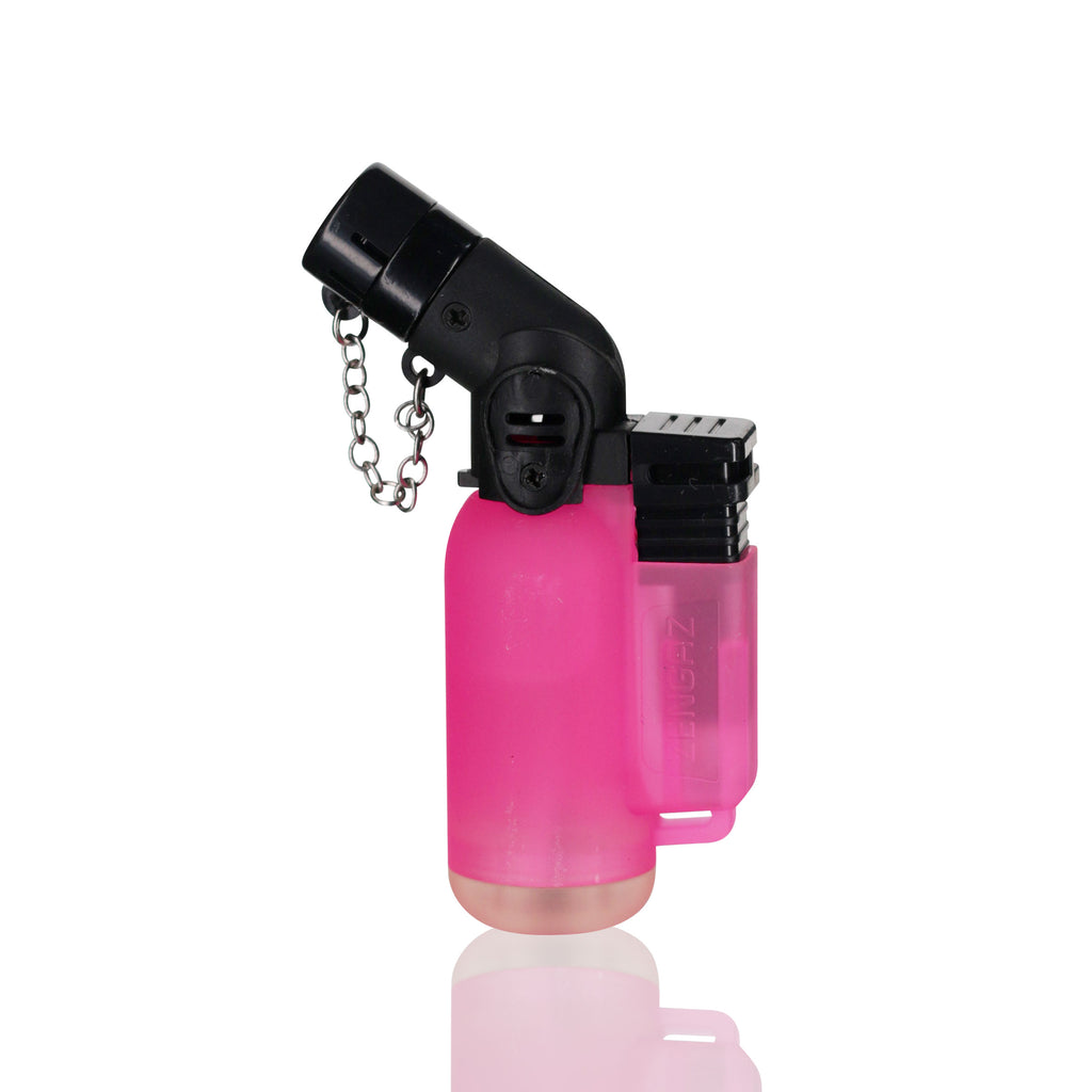 Zengaz - Angle Torch Lighter With Chain Lid - Pink